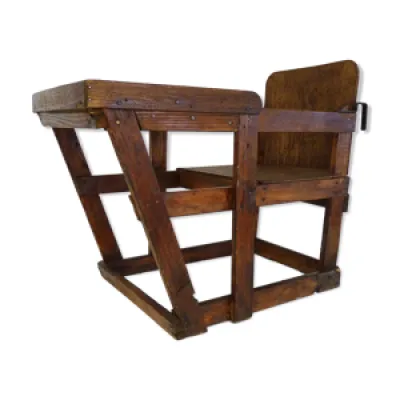 Ancienne pour enfant avec table en bois, à poser ou accrocher. Année 50 60