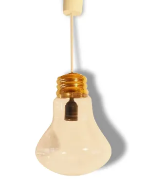 Lustre suspension en forme d'ampoule géante 1970 vintage 70's bulb-shaped lamp n4