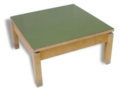 Table basse carrée formica kaki 1950 vintage rockabilly 50's coffee table #1