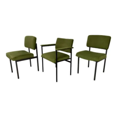3 chaises années 50 - style vert