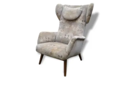 Fauteuil Bergere scandinave wing chair wingback années 50