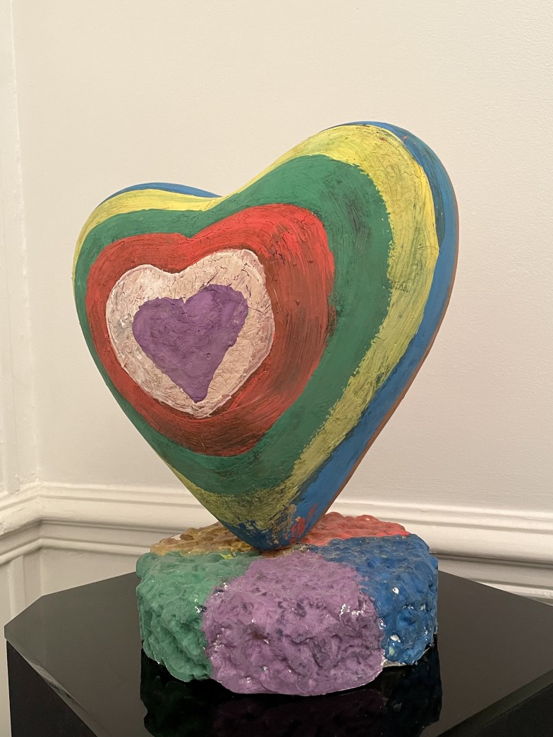 Heart sculpture in the style of American artist Jim Dine