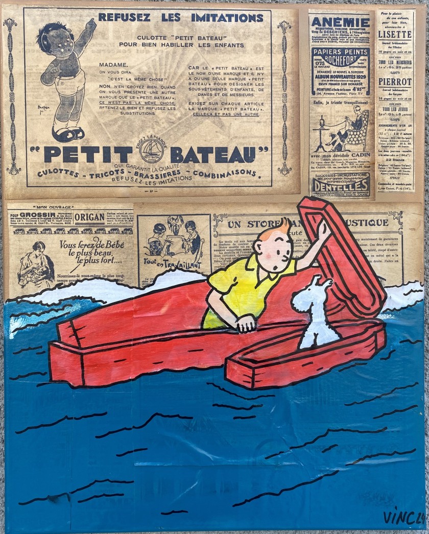 Vinc Hommage à tintin Le petit bateau