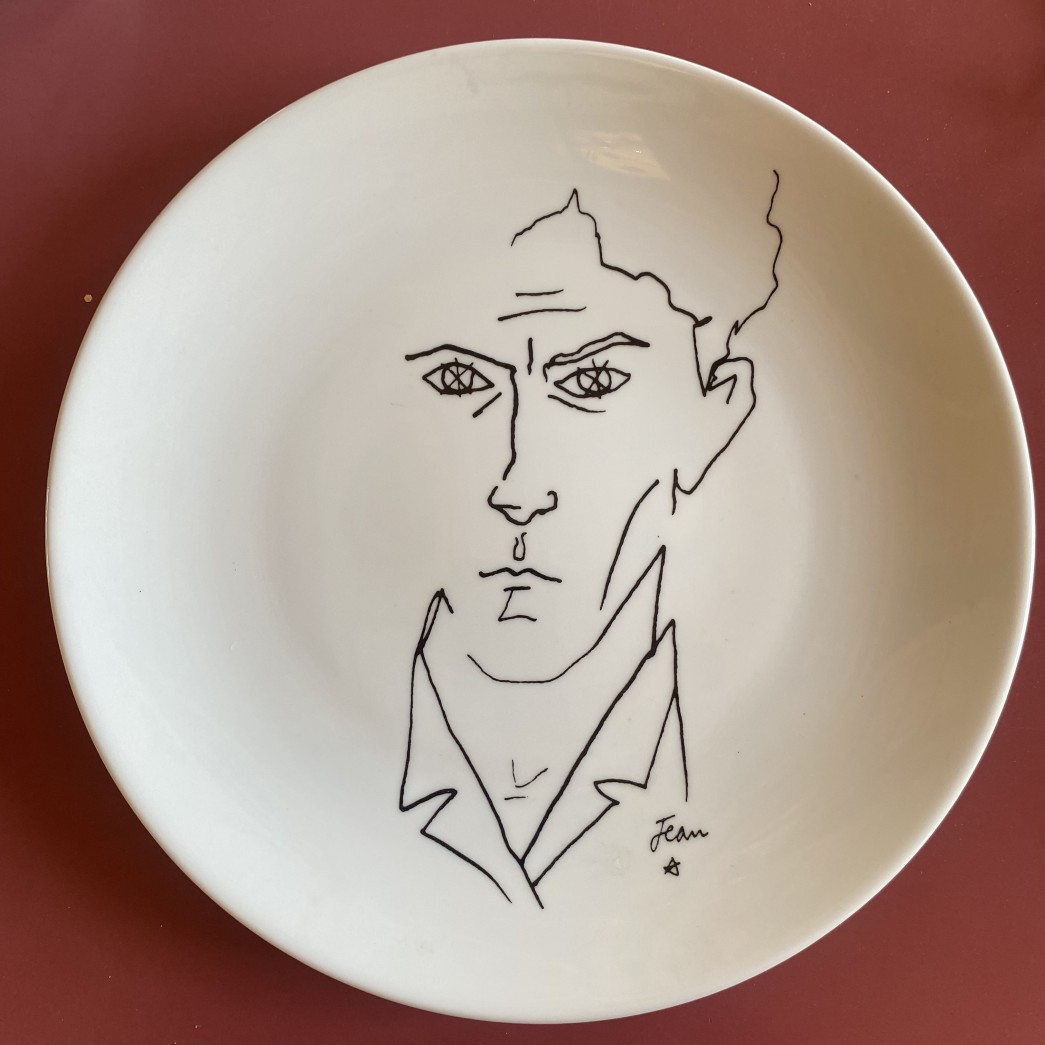 Jean Cocteau  Self-portrait  Decorative plate