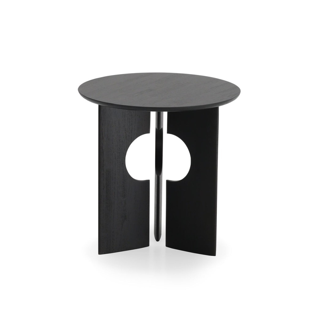 TABLE D'APPOINT COVE EN TECK NOIR VERNI