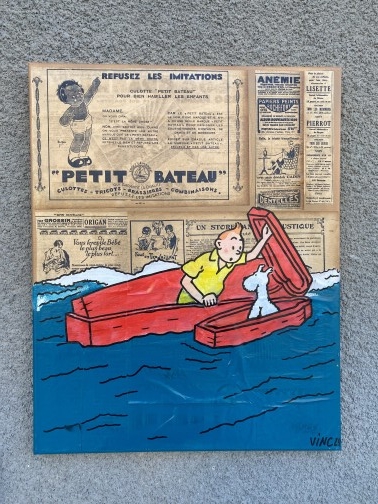 Vinc Hommage à tintin Le petit bateau(2)