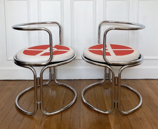 Gae Aulenti, chrome steel armchairs(5)