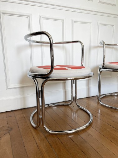 Gae Aulenti, chrome steel armchairs(7)