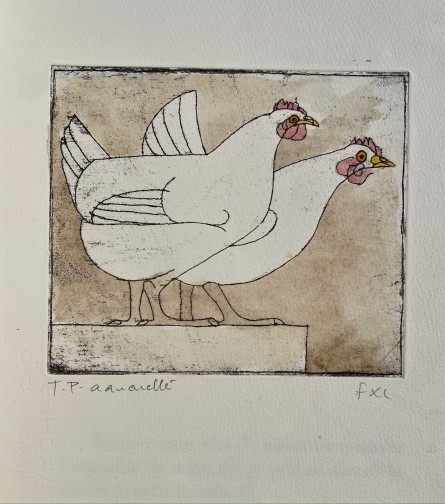 Lalanne (1927-2008) The Hen, unique watercolored trial(1)